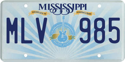 MS license plate MLV985