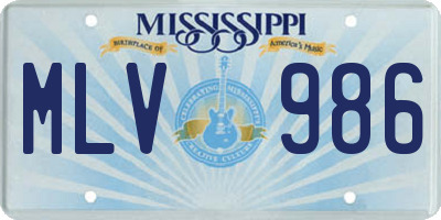 MS license plate MLV986