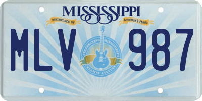 MS license plate MLV987
