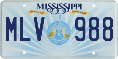 MS license plate MLV988