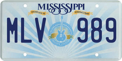MS license plate MLV989