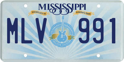 MS license plate MLV991