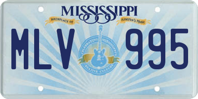 MS license plate MLV995