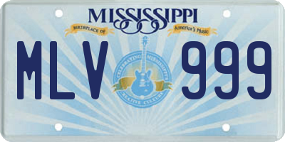 MS license plate MLV999