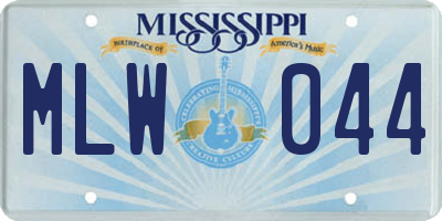 MS license plate MLW044