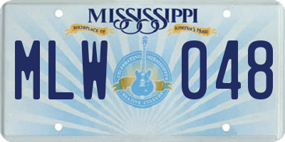 MS license plate MLW048