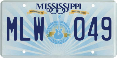 MS license plate MLW049