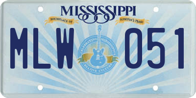 MS license plate MLW051