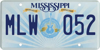 MS license plate MLW052