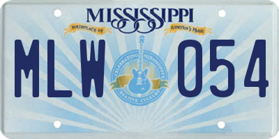 MS license plate MLW054
