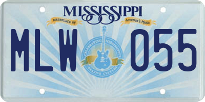 MS license plate MLW055