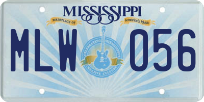 MS license plate MLW056
