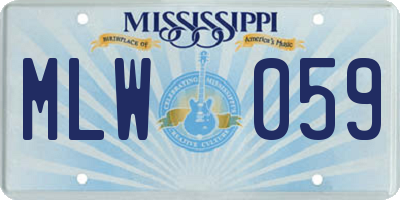 MS license plate MLW059
