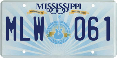 MS license plate MLW061