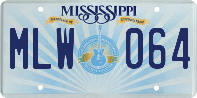 MS license plate MLW064