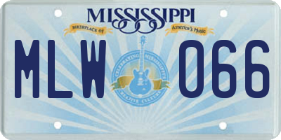 MS license plate MLW066