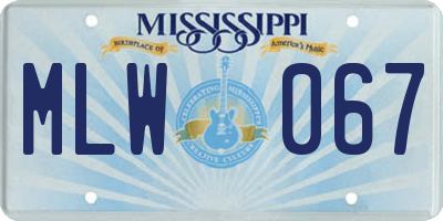 MS license plate MLW067