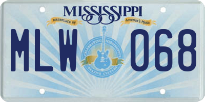 MS license plate MLW068