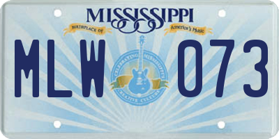 MS license plate MLW073