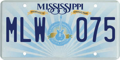 MS license plate MLW075