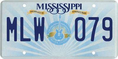 MS license plate MLW079