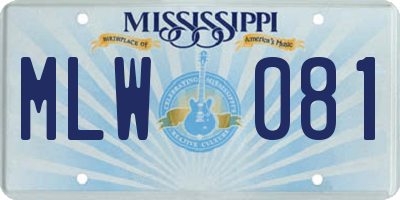 MS license plate MLW081