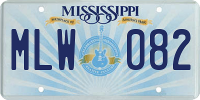 MS license plate MLW082