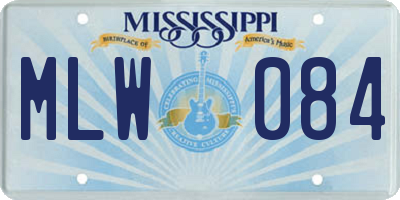 MS license plate MLW084