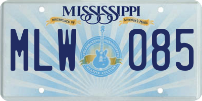 MS license plate MLW085