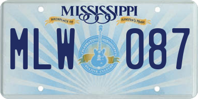 MS license plate MLW087