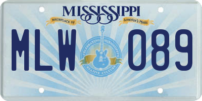 MS license plate MLW089