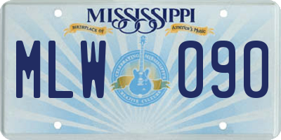 MS license plate MLW090