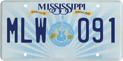 MS license plate MLW091
