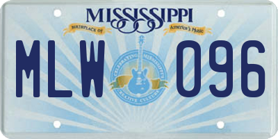 MS license plate MLW096