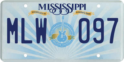 MS license plate MLW097