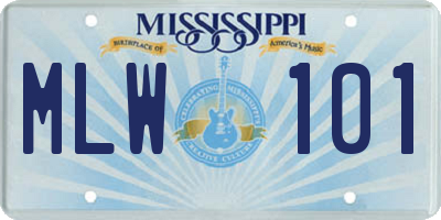 MS license plate MLW101