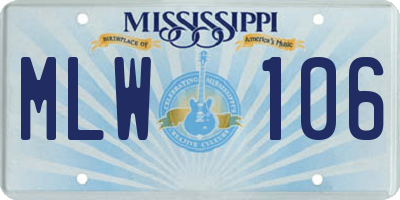 MS license plate MLW106