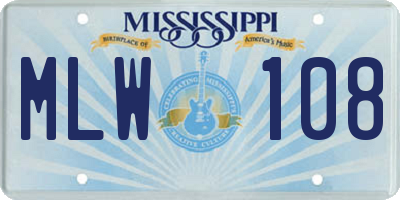 MS license plate MLW108
