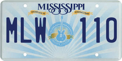 MS license plate MLW110