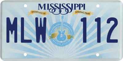 MS license plate MLW112