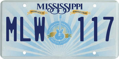 MS license plate MLW117