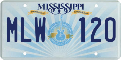 MS license plate MLW120