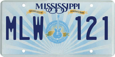 MS license plate MLW121