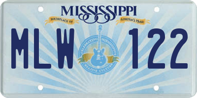 MS license plate MLW122
