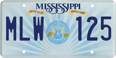 MS license plate MLW125