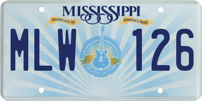 MS license plate MLW126