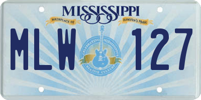 MS license plate MLW127