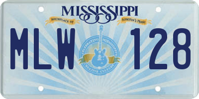MS license plate MLW128