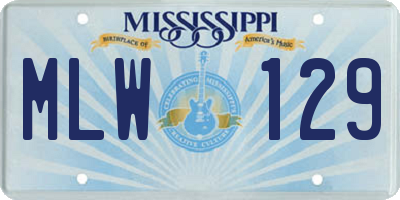 MS license plate MLW129