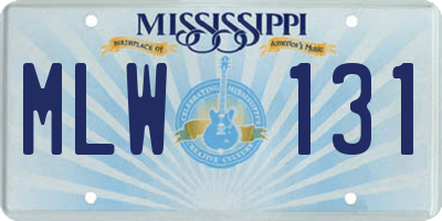 MS license plate MLW131